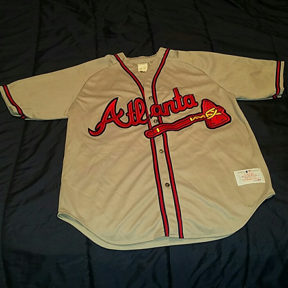 Rare 90s CCM Atlanta Braves Grey Flex Authentic